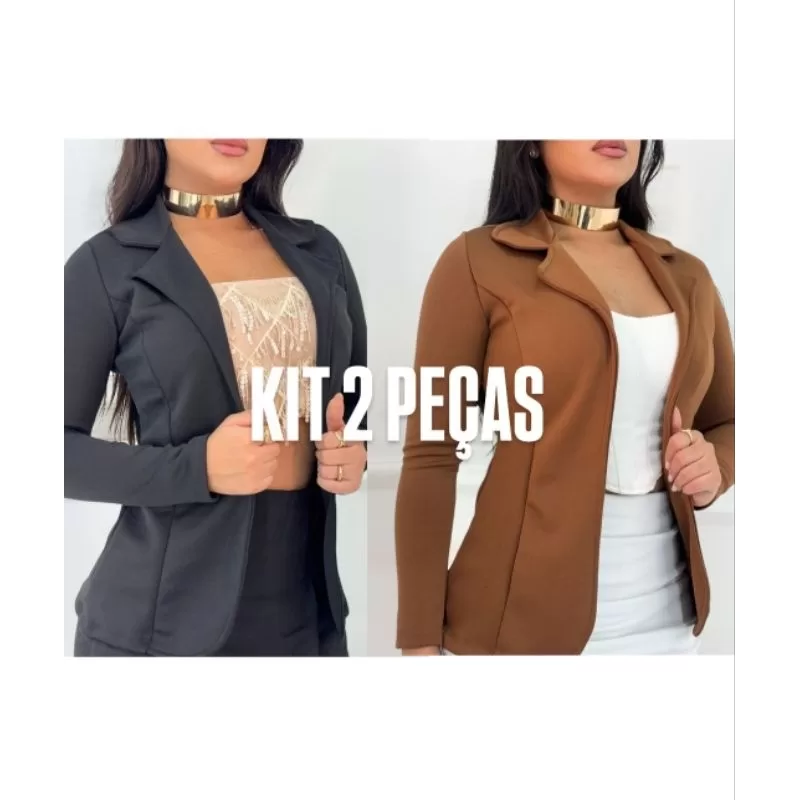 Kit 2 Blazer Social Kit Blazer Feminino Kit Blazer Para Trabalho Kit Blazer Básico Kit Blazer