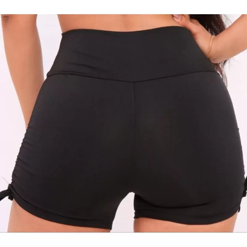 Short Curto com Cordinha Academia Fitness Feminino – Preto