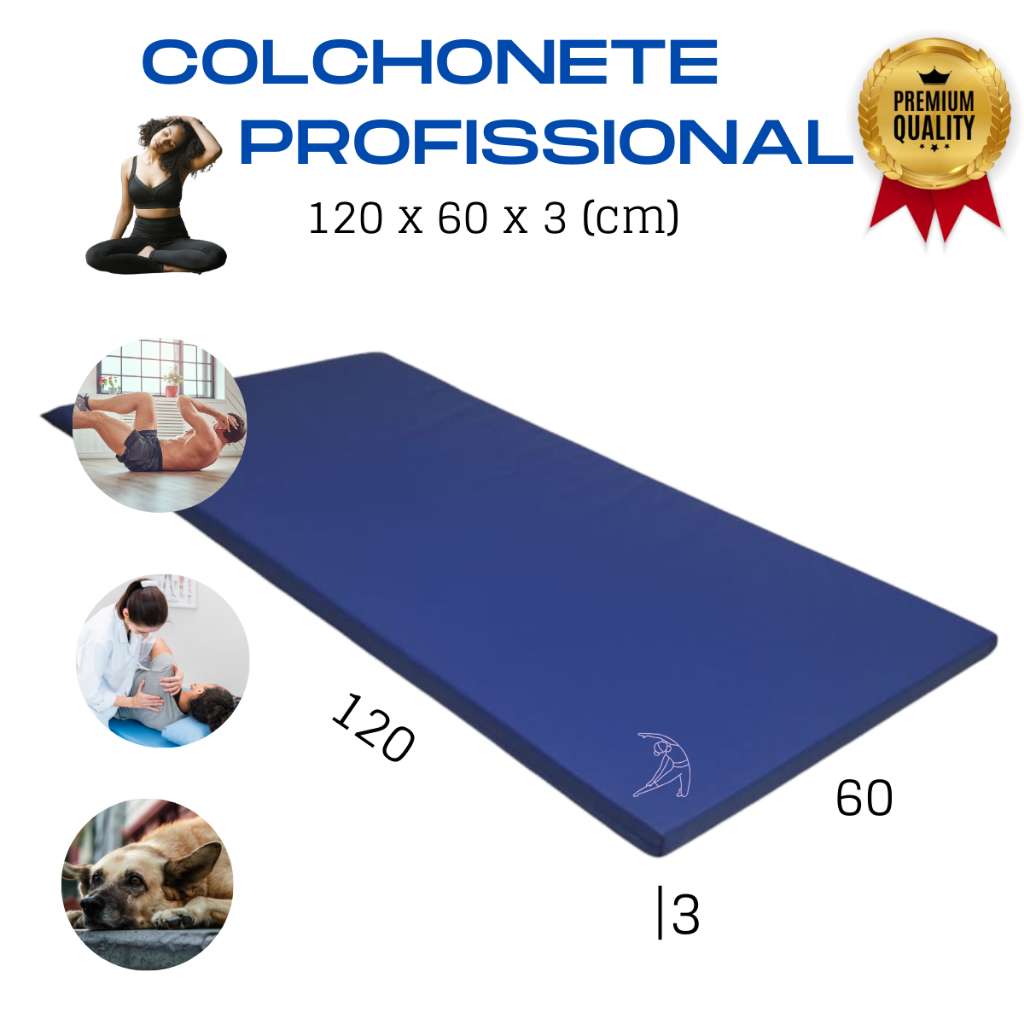 Colchonete de Academia120x60x3cm D23/D28 Profissional, Pilates, Yoga, Ginástica e Exercícios