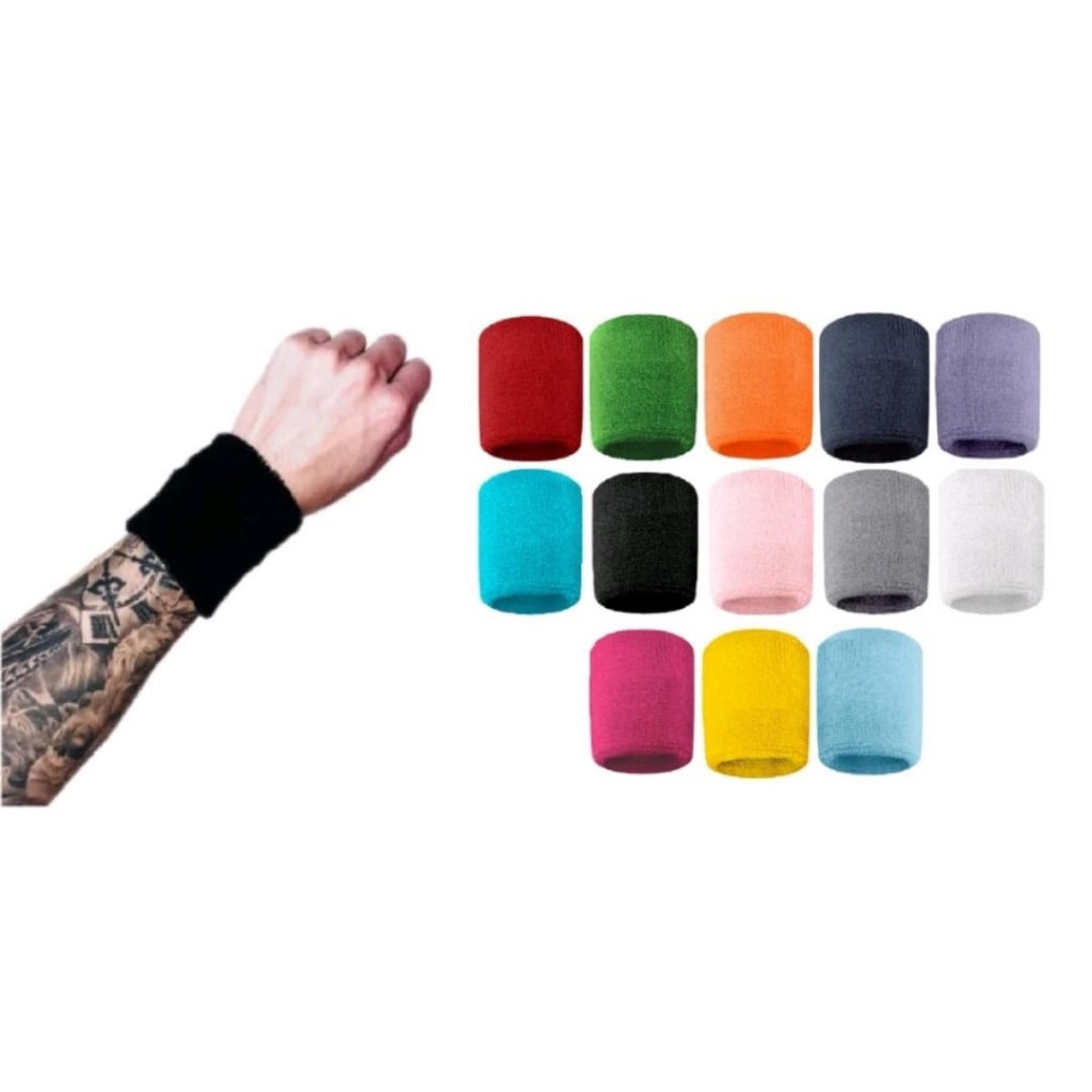 KIT de Munhequeira Toalha Algodão Masculino Feminino Tênis Academia Esportes Basquete Cross Fit