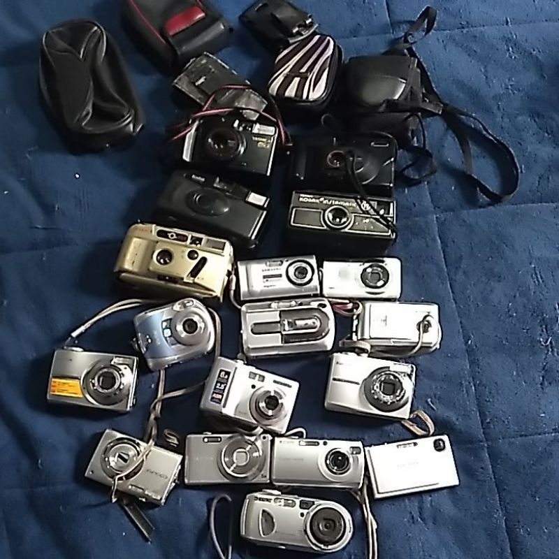 cameras fotográficas lote com 18 câmeras digitais e analogicas