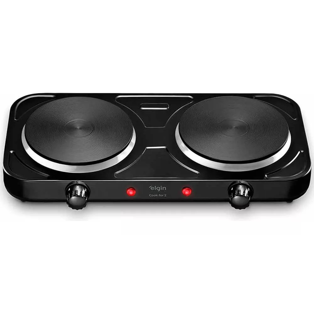 Fogão Cooktop Elétrico Elgin 2 Bocas 127V Preto