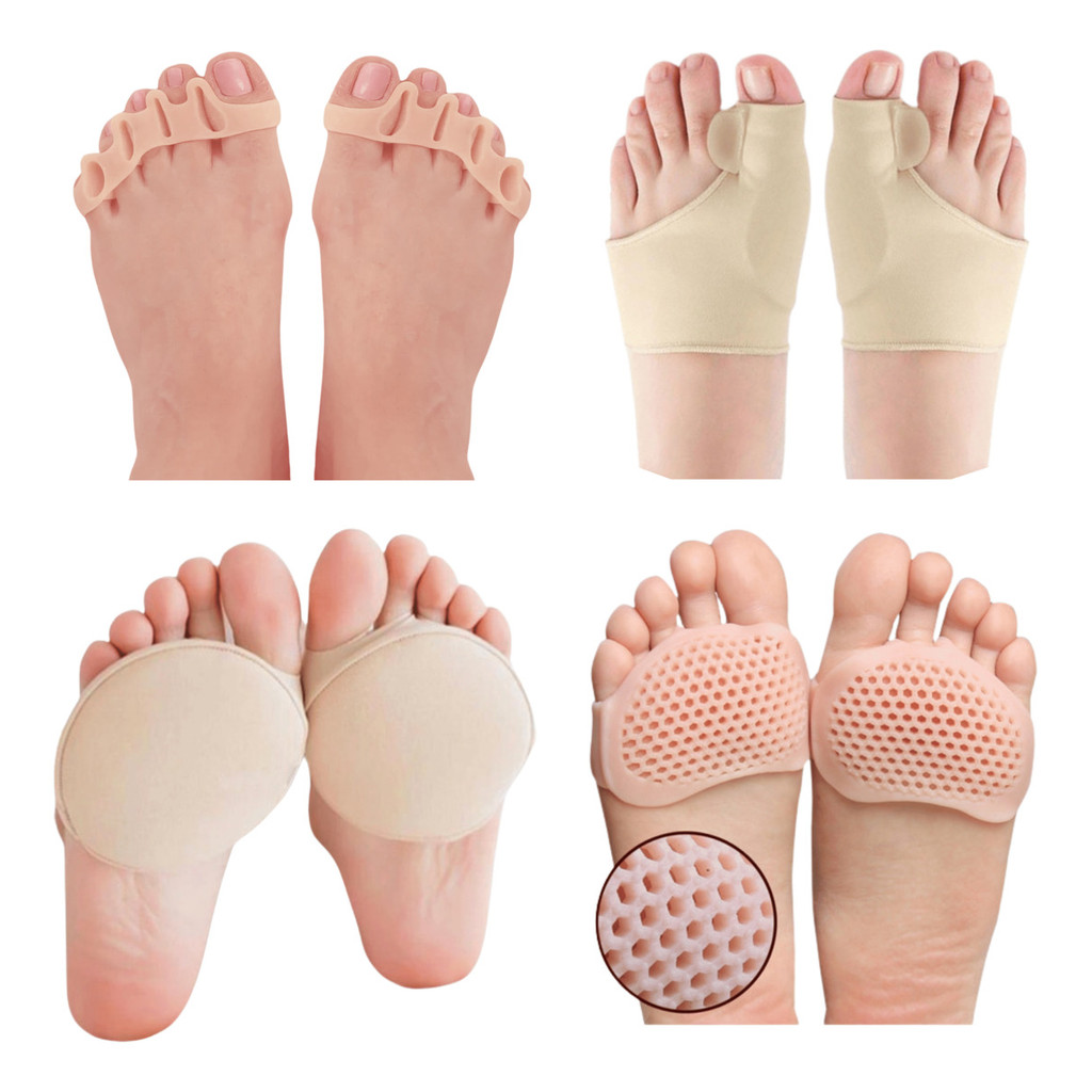 Kit 4 Protetores de Pés em Silicone Alívio para Joanete Calos Atrito Dores Diárias