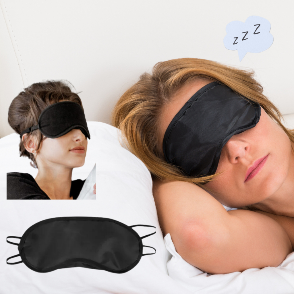 Kit 2 Máscaras de Dormir Tapa Olhos Blackout Viagem Sono Confortável Antialérgica