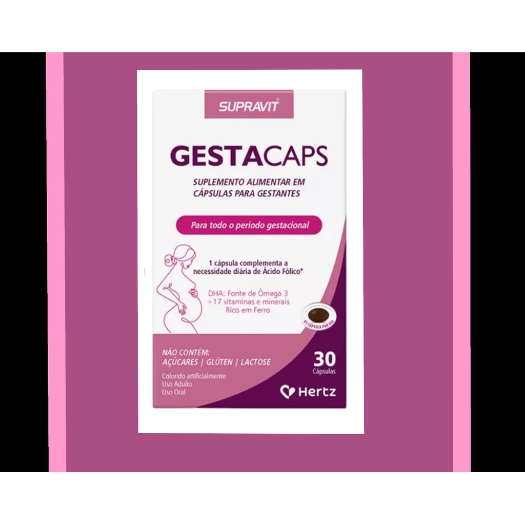 Vitamina e Suplemento para Gestantes Completa com Omega 3 / Gestacaps  Com 30Capsulas – Kley Hertz