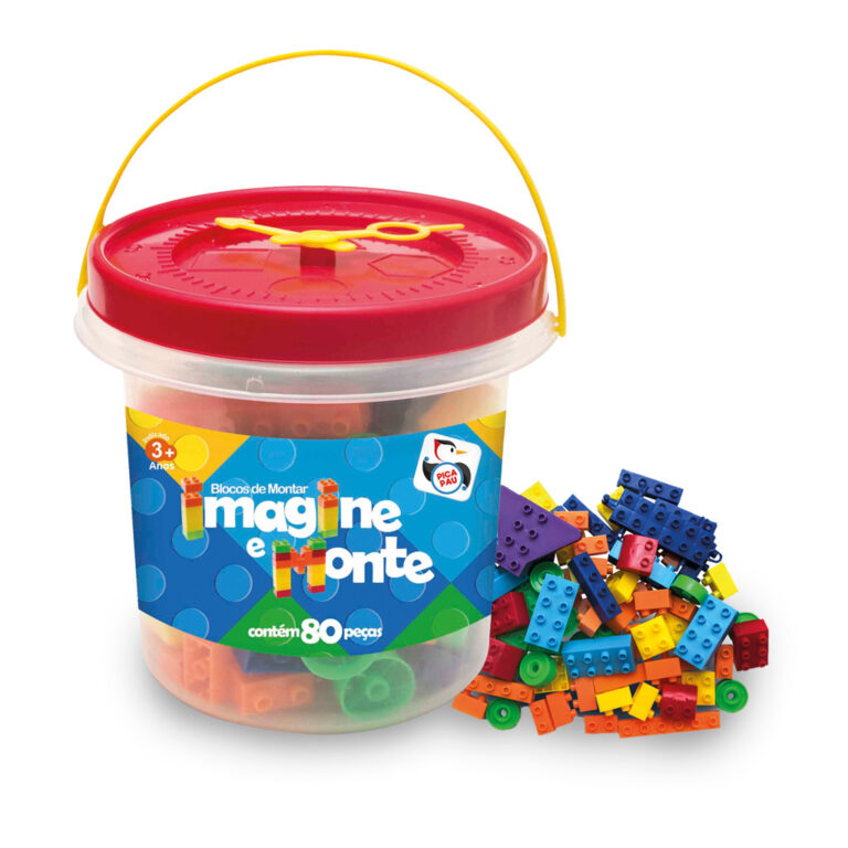 Blocos de Montar 80 Peças Brinquedos Educativo pa