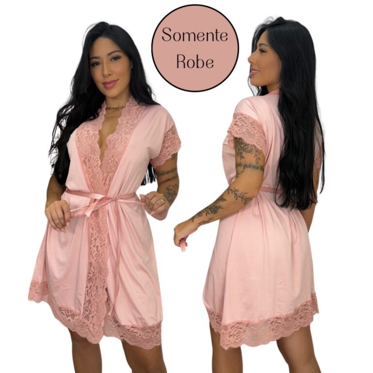 Robe Feminino Noiva Sexy Renda Luxo Roupão de Ban