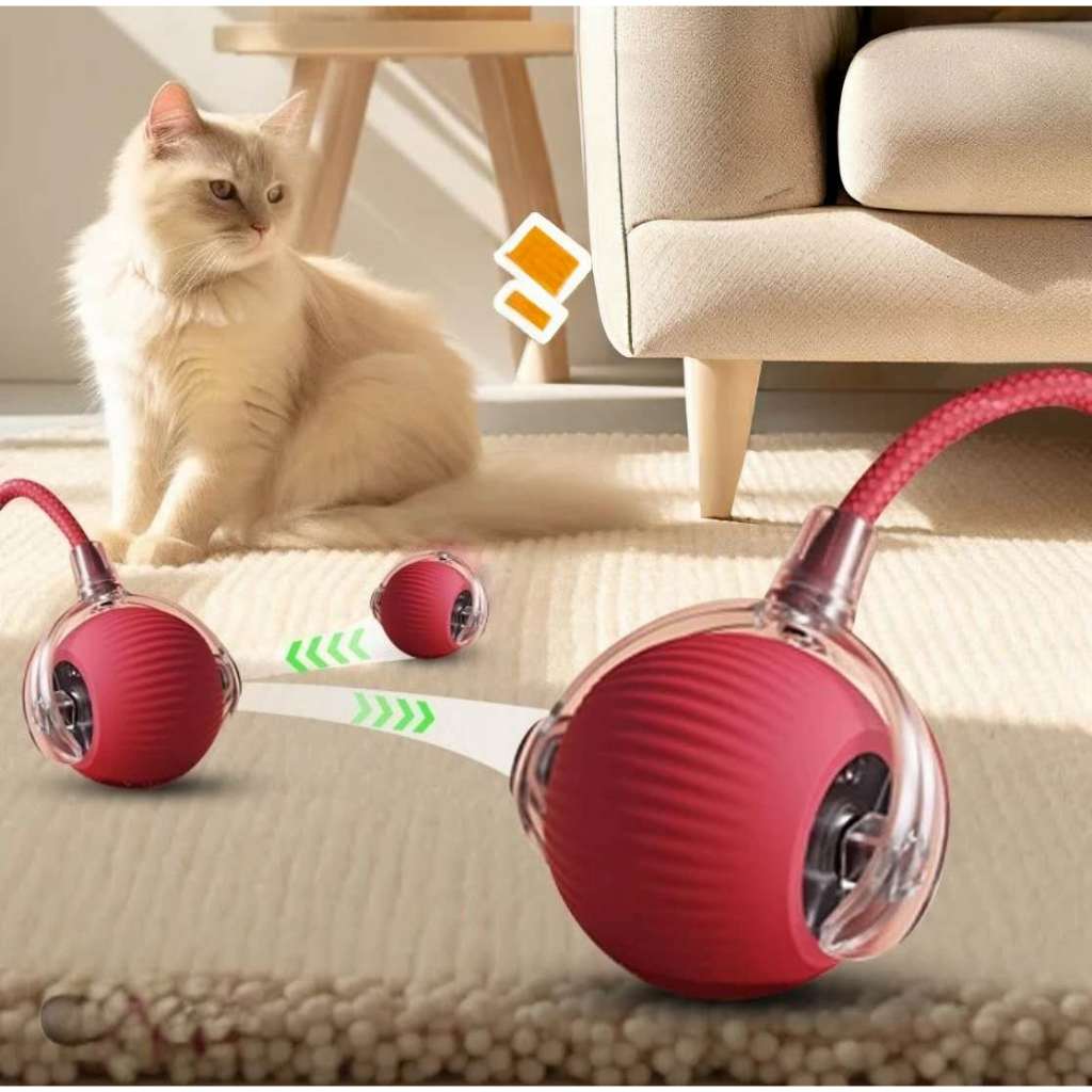 Brinquedos Inteligentes Para Gatos/Cachorros Bola De Rolamento Automática Cauda Falsa Recarregável E