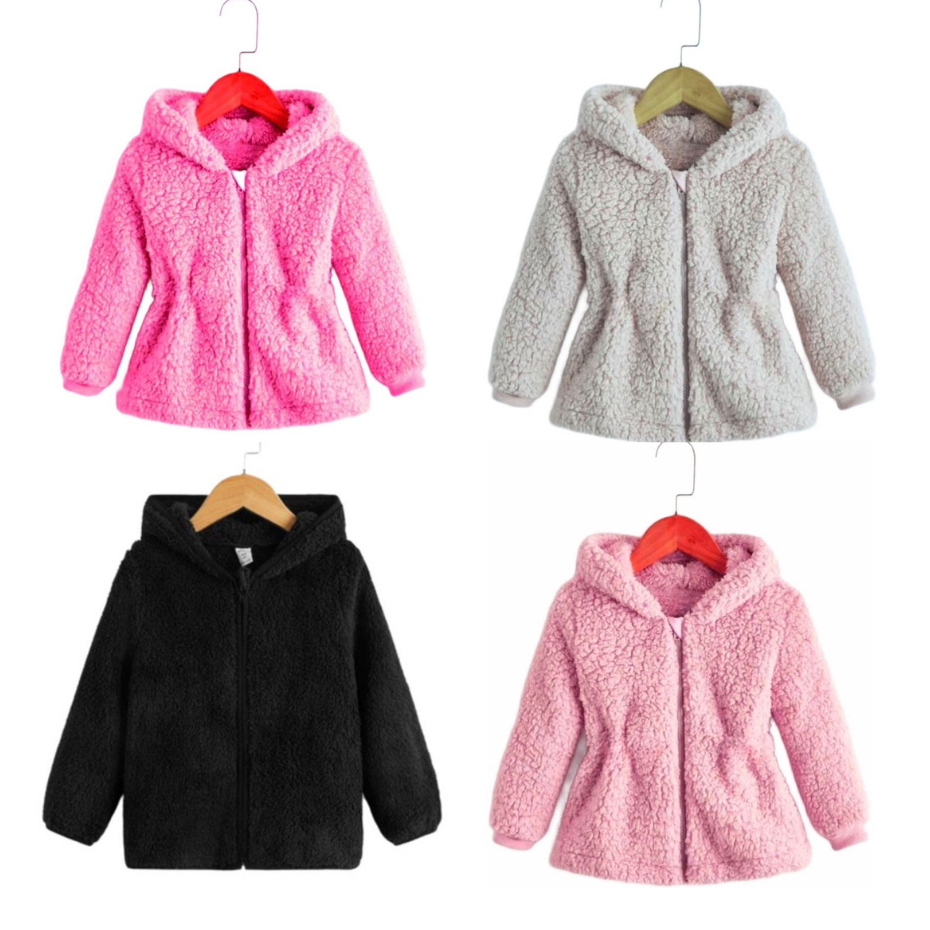 Blusa de frio Menina Infantil Pelinho com Capuz feminina TOUCA Tedy Casaco Teddy Ted JAQUETA  INFANT