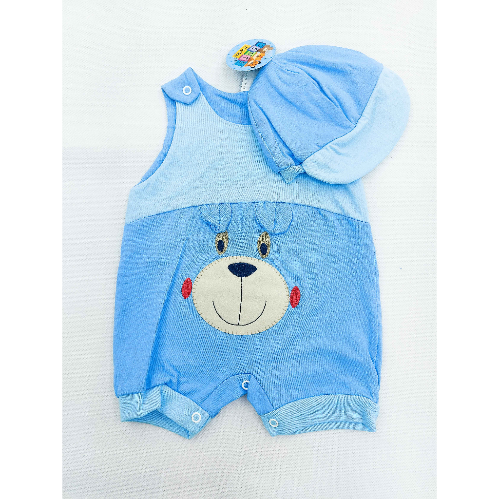 Jardineira com Bordado Urso Menino – Gente Miúda – Ref.:613