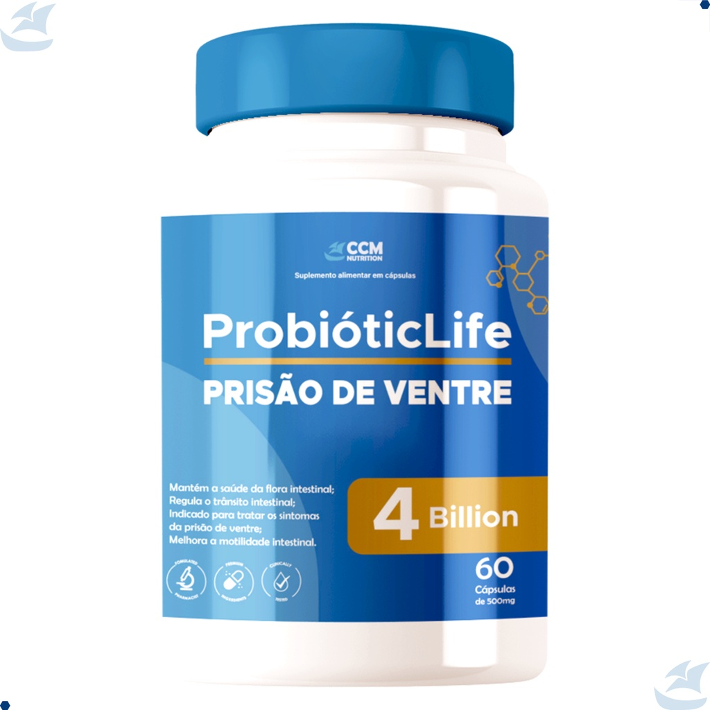 PROBIOTIC LIFE 60 CAPS PRISÃO DE VENTRE FIBRAS E NUTRIENTES ESSENCIAIS FUNCIONAMENTO DO INTESTINO