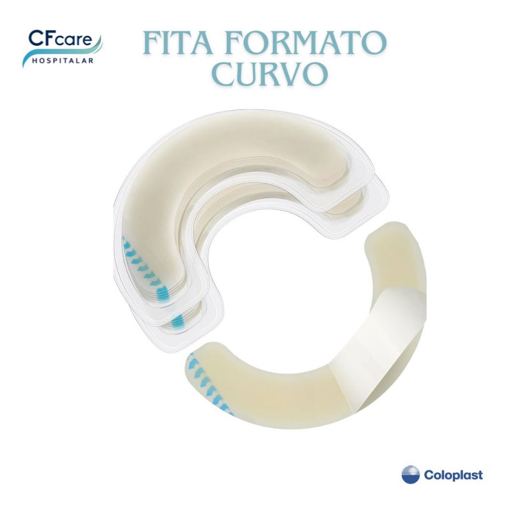 Fita Adesiva Brava Formato Curvo Coloplast Fixação Dispositivos Médicos Sondas Hipoalergênica