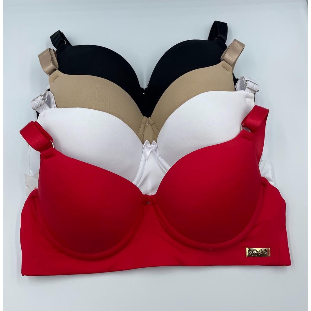 Kit C/4 Sutiã Básico Liso Reforçado Com Bojo Do P Ao GG Direto da Fábrica – Sem Renda