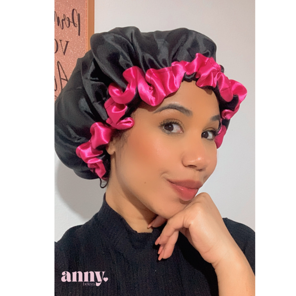 Touca de cetim toca de cetim seda ajustável na cabeça