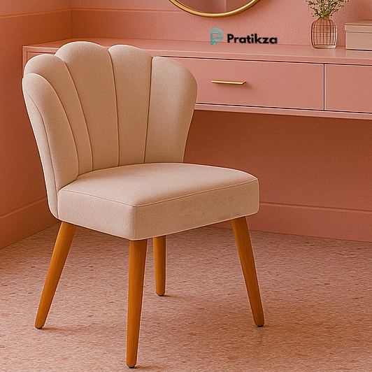 Cadeira Pétala Veludo Poltrona Flor Decorativa Lu