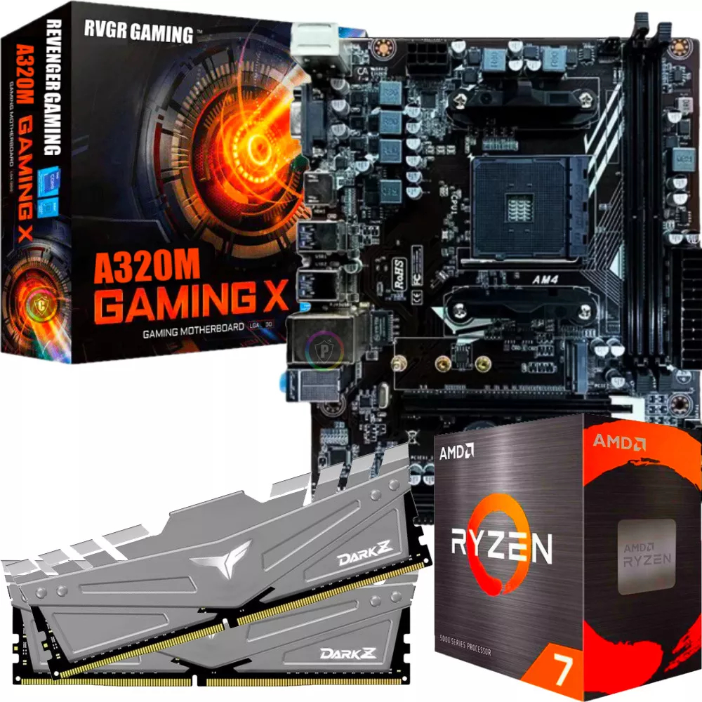 Kit Upgrade Gamer – Ryzen 7 + Placa Mãe M.2 + 32gb Ram Ddr4
