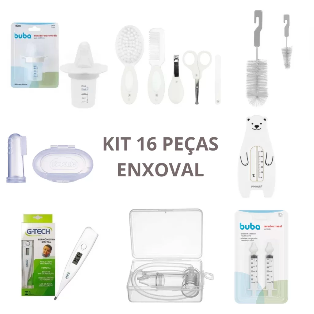 KIT BUBA E PIMPOLHO COMPLETO PAR MÃES DE PRMEIRA VIAGEM COM 16 PEÇAS PARA O ENXOVAL