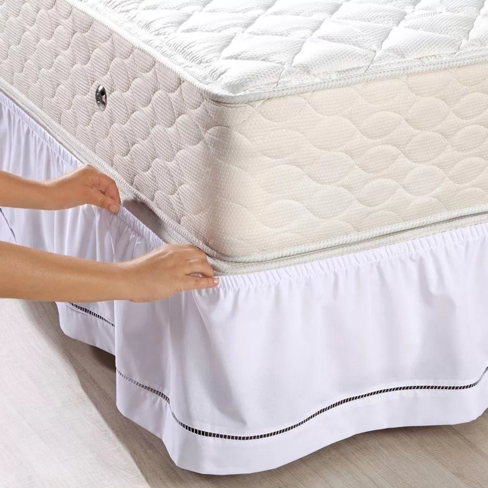 Saia Para Cama Box Casal/Queen Em Detalhe Ponto Palito