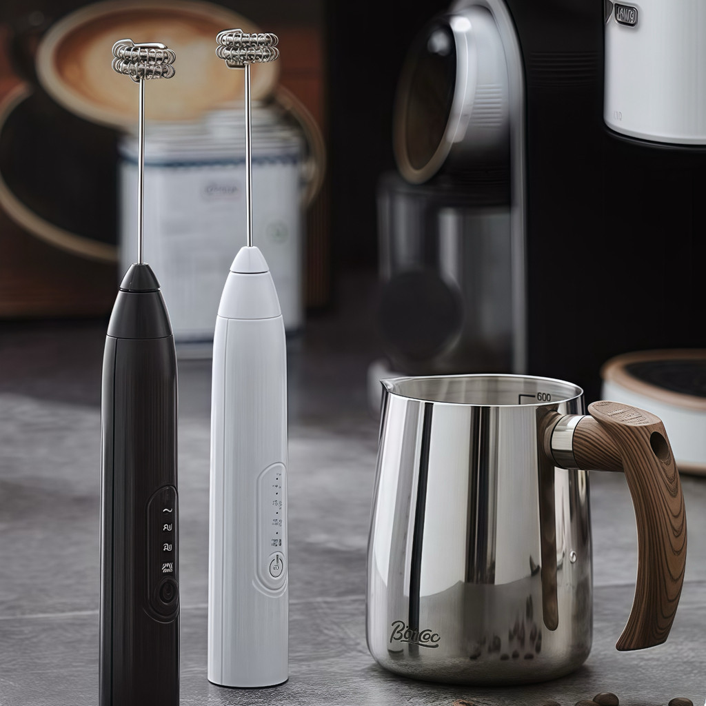 Misturador Mixer Elétrico Portátil Para Leite Café Cappuccino Bebidas Ovos Com 2 Refis Batedores Ino