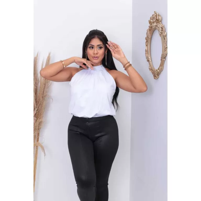 Blusa Regata Feminina Gola Alta Blusinha Fresquinh