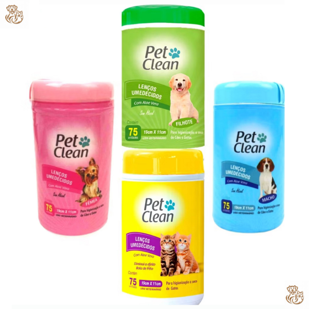 Lenço Umedecido para Cães e Gatos Pet Clean