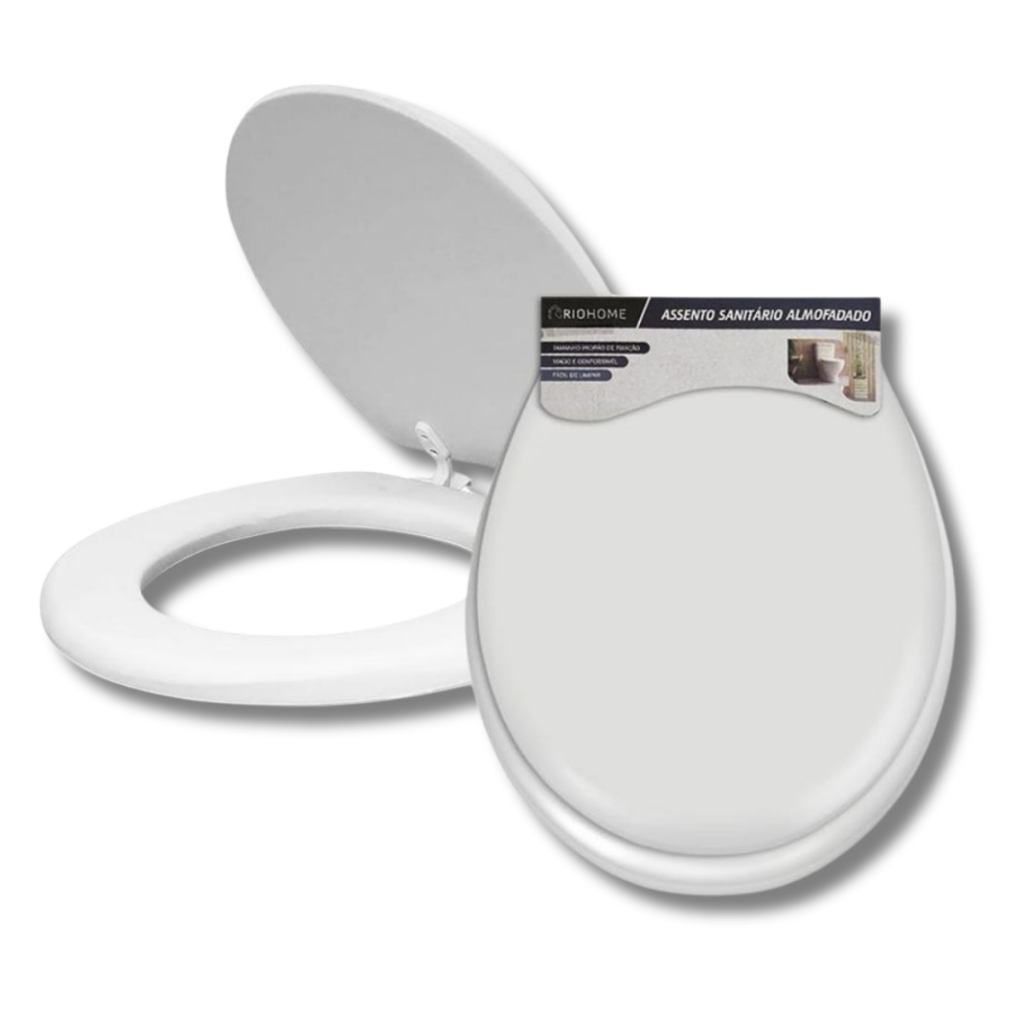 Assento Sanitário Almofadado Grande Clássico Oval Universal Redondo
