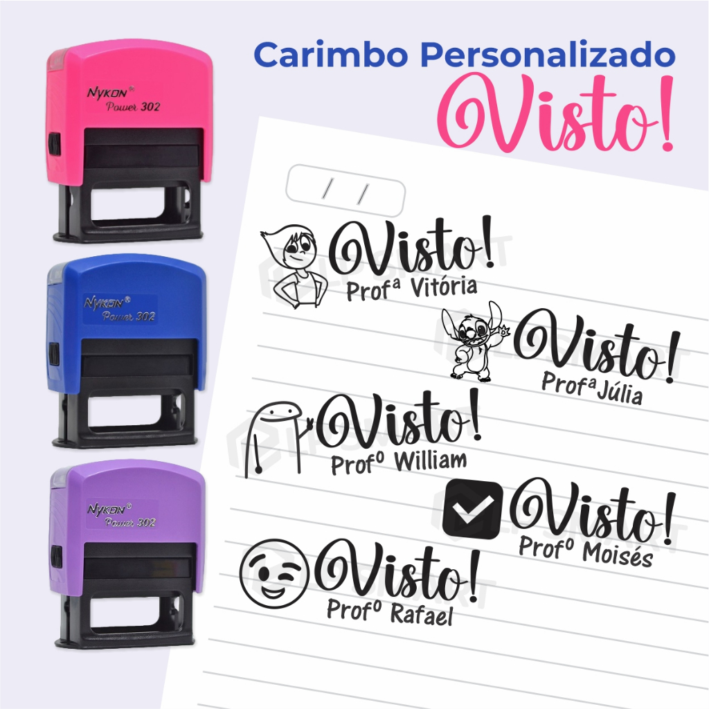 Carimbo Personalizado Automático Visto Pedagógico Professor Incentivo Material Escola Trodat