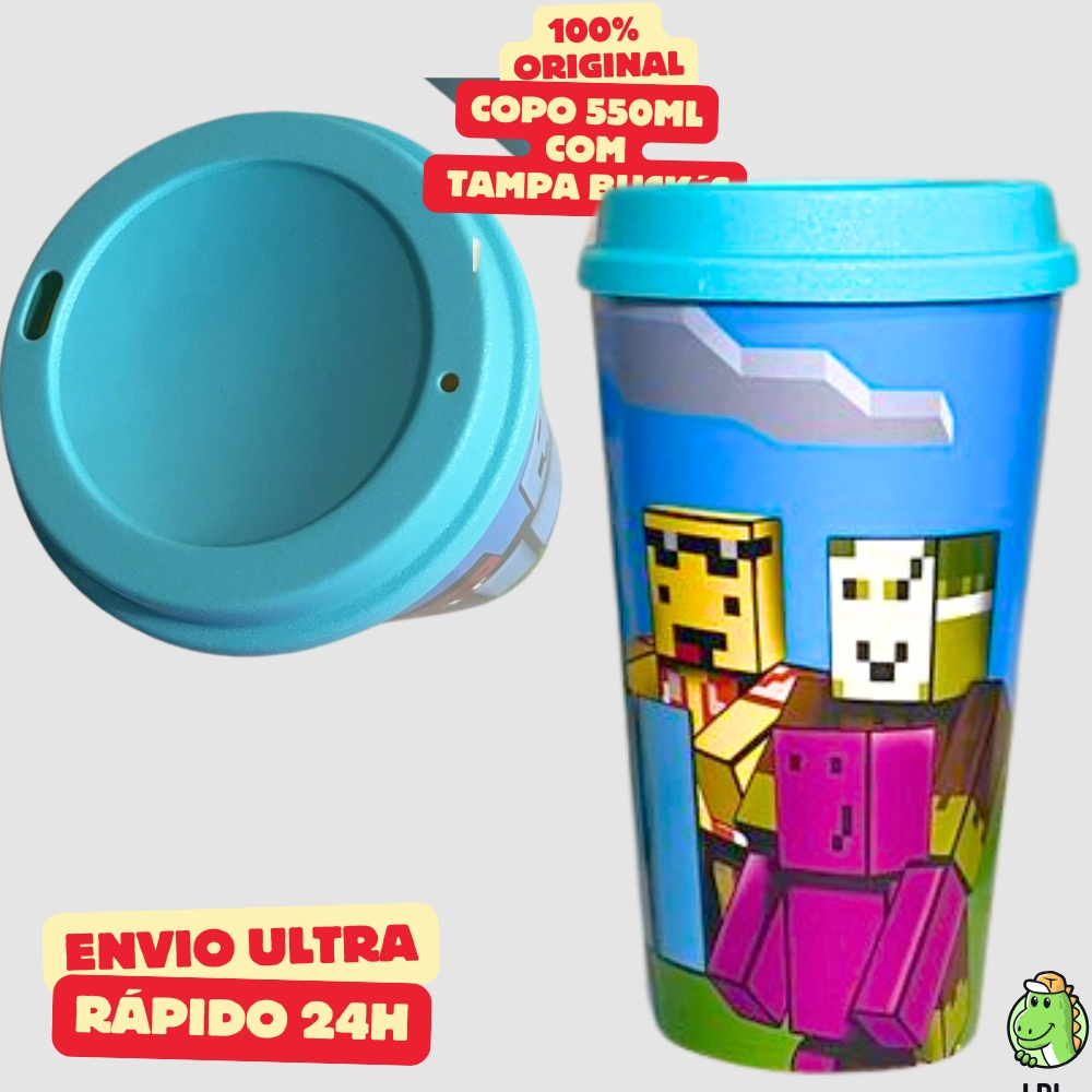 Copo Personalizado Com Tampa Bucks 550 Ml Turma Do Problems Youtuber Algazarra