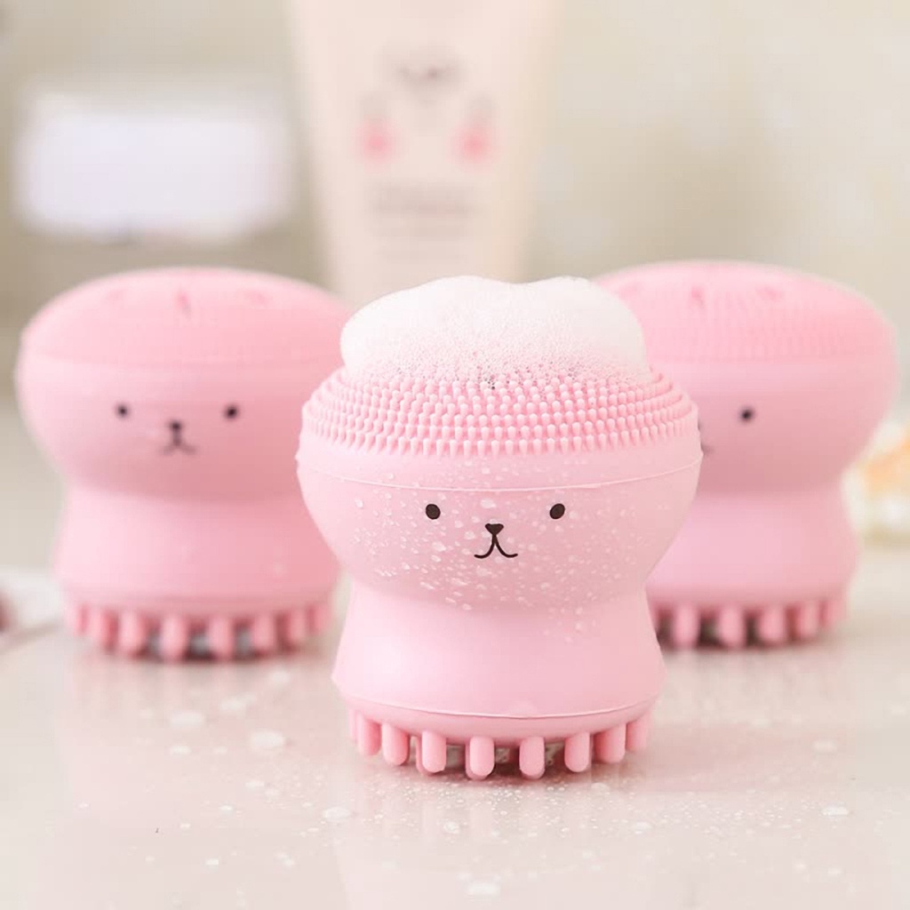 6 Esponjas de Silicone para Limpeza Facial, Massagem e Esfoliação, Polvo, Arte Sedução