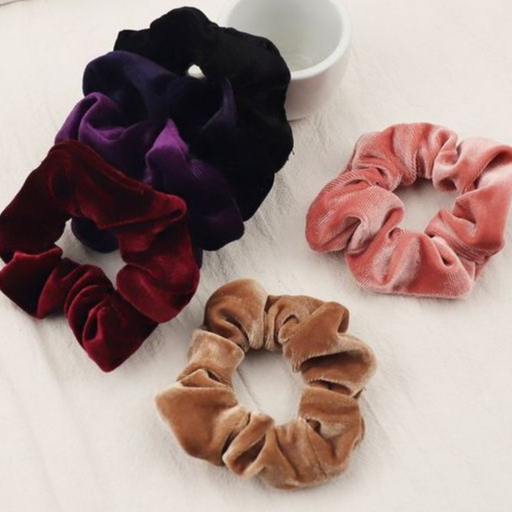 kit até 36 unidades Scrunchies de Veludo elástic