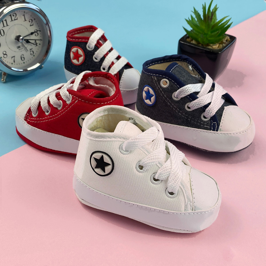 Tênis Recém Nascido Sapatinho Bebê Star tenis Infantil unissex tenis menino tenis menina