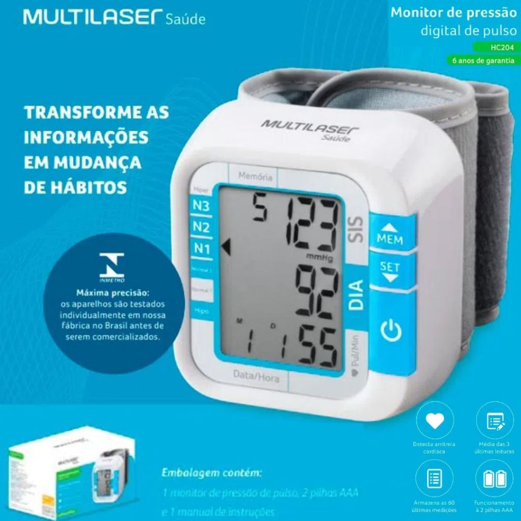 Aparelho De Pressão Digital de Pulso HC204 Testados