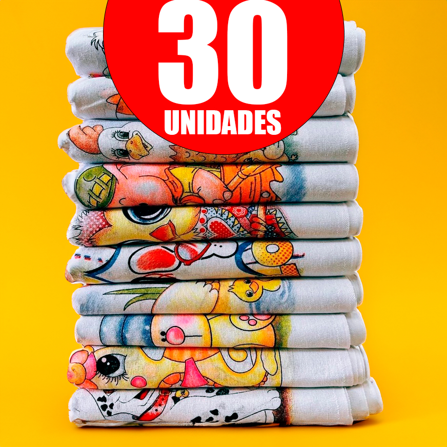 Kit 5 A 30 Panos de Prato Estampados 100% Algodão com Bainha  Atacado e Varejo Econômico