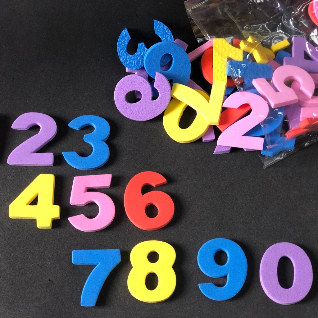 Numeros De Eva Com Sinais de 7mm Com Cores Sortidas Com Quatro Dezenas