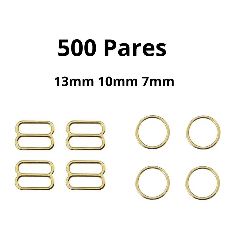 500 Pares de argola e regulador de metal para alça de sutiã e artesanatos.