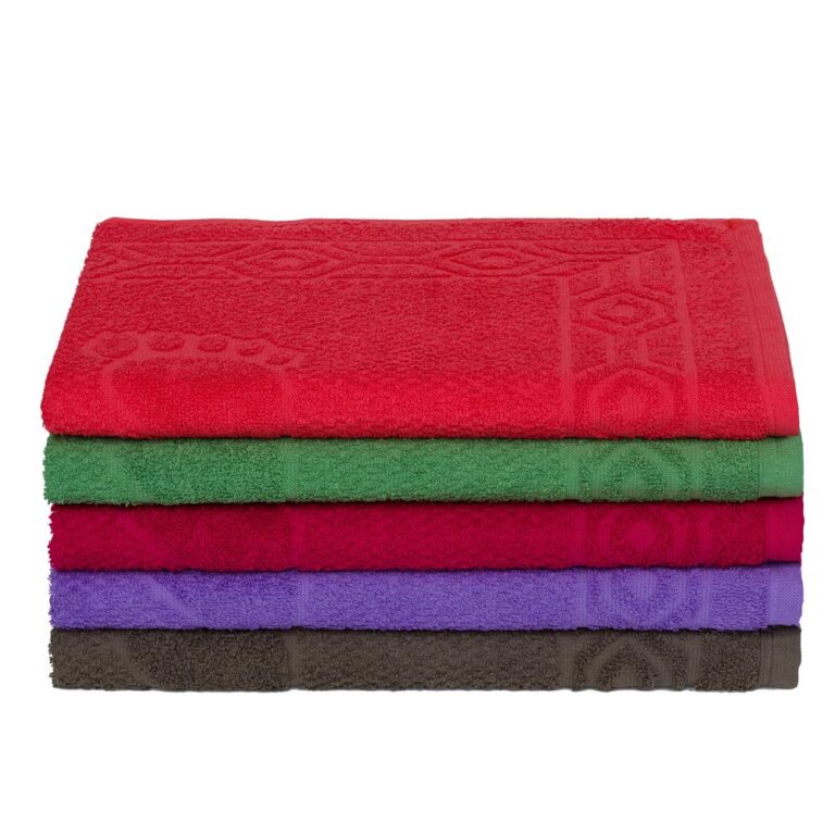 JOGO DE 5 TOALHAS DE PISO JACQUARD