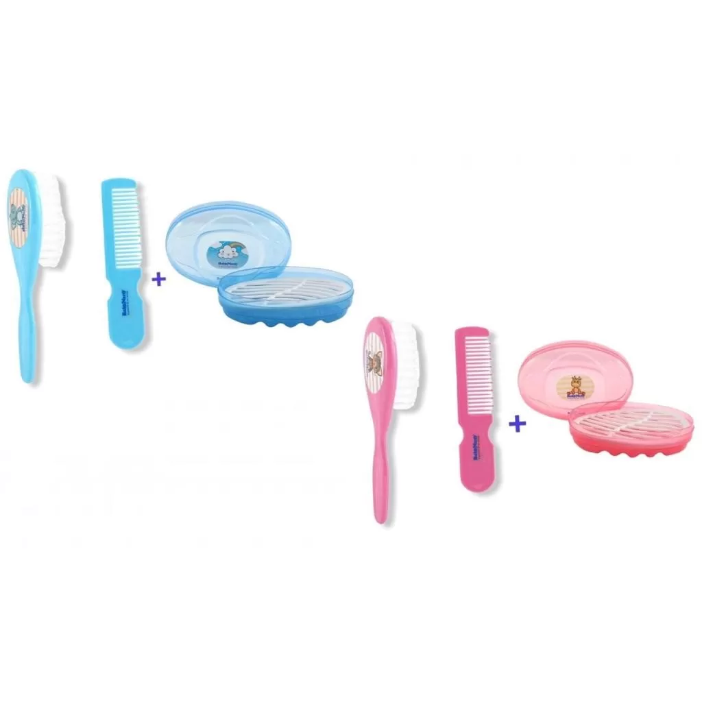 Conjunto Higiene Bebê Pente Escova + Saboneteira Infantil
