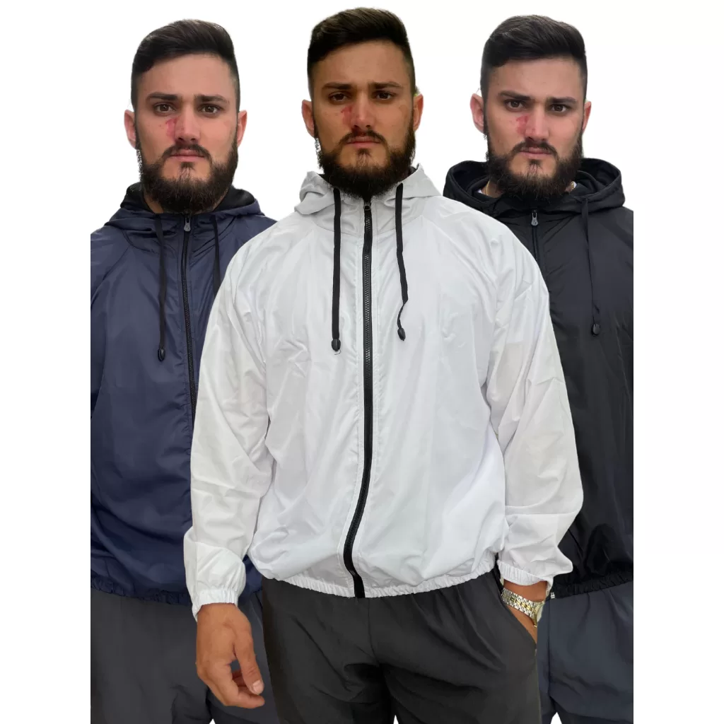 Corta Vento Masculino Ipermeável Leve Jaqueta Esportiva Com Capuz Moda Urbana Frio e Chuva