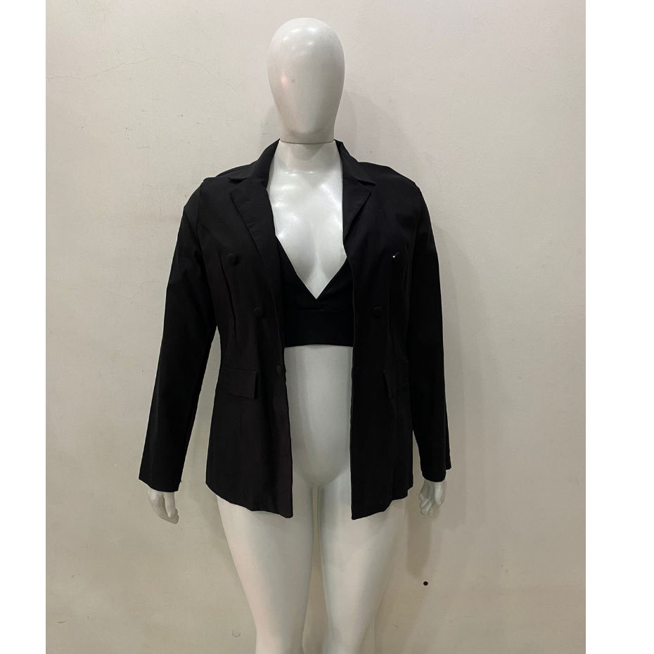 Conjunto Blazer + Top alcinha decote V plus size