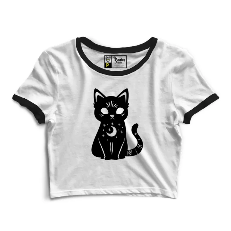 Cropped Blusa Blusinha As Braba Gato Lua Branco Vi