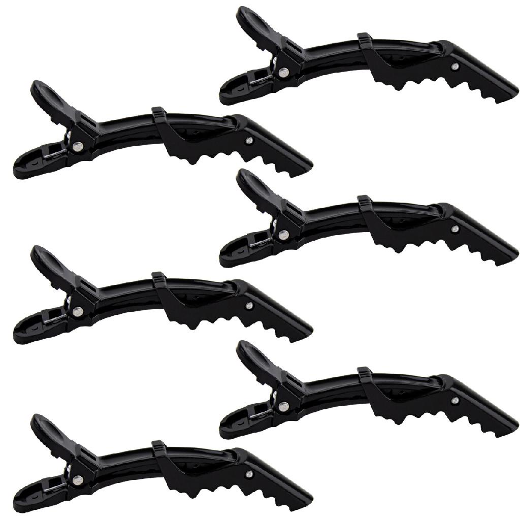 Kit 6 Presilhas Prendedor Cabelo Bico Jacaré Crocodilo Preto Cabeleireiro Acessórios para o Cabelo