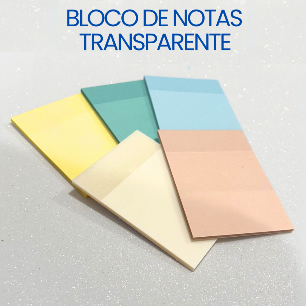 Bloco de Notas Adesivo Transparente 50 un Organizador de Anotações Importante Facilitando Estudos
