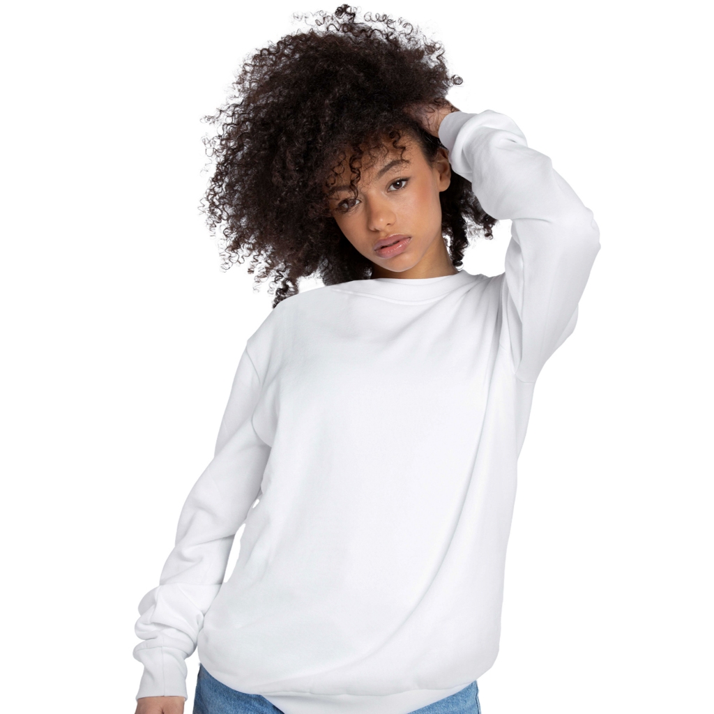 Moletom Sem Capuz Gola Redonda Liso Blusa Frio Casaco Feminino