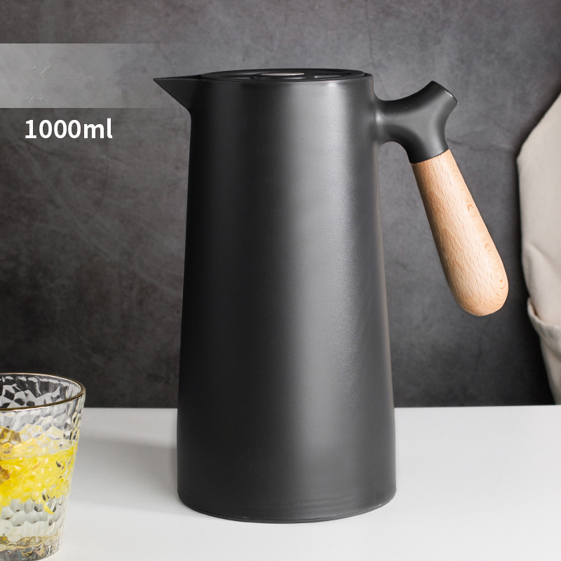 Garrafa Térmica Para Café Chá Cabo em Madeira Jarra 1 Litro