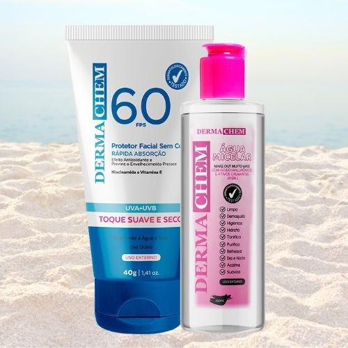 Kit Protetor Solar facial e Agua Micelar Dermachem