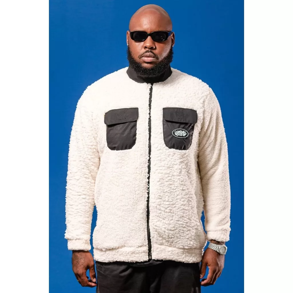 Jaqueta Com Zíper Sherpa Chronic Branca 005