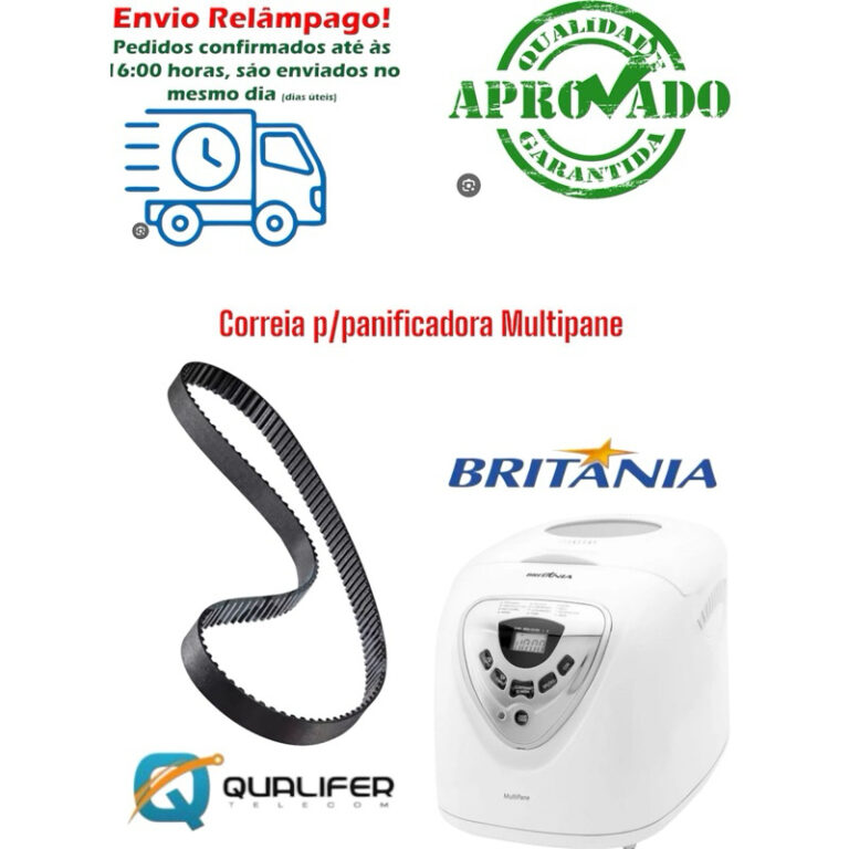 KIT- 2 Correias P/ Panificadora Multipane Britania