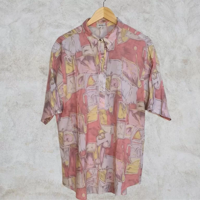 blusa pólo viscose estampada plus size vintage an