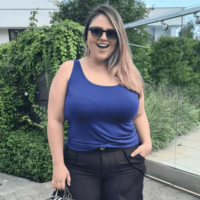Regata De Viscolycra Feminina Moda Plus Size Alça