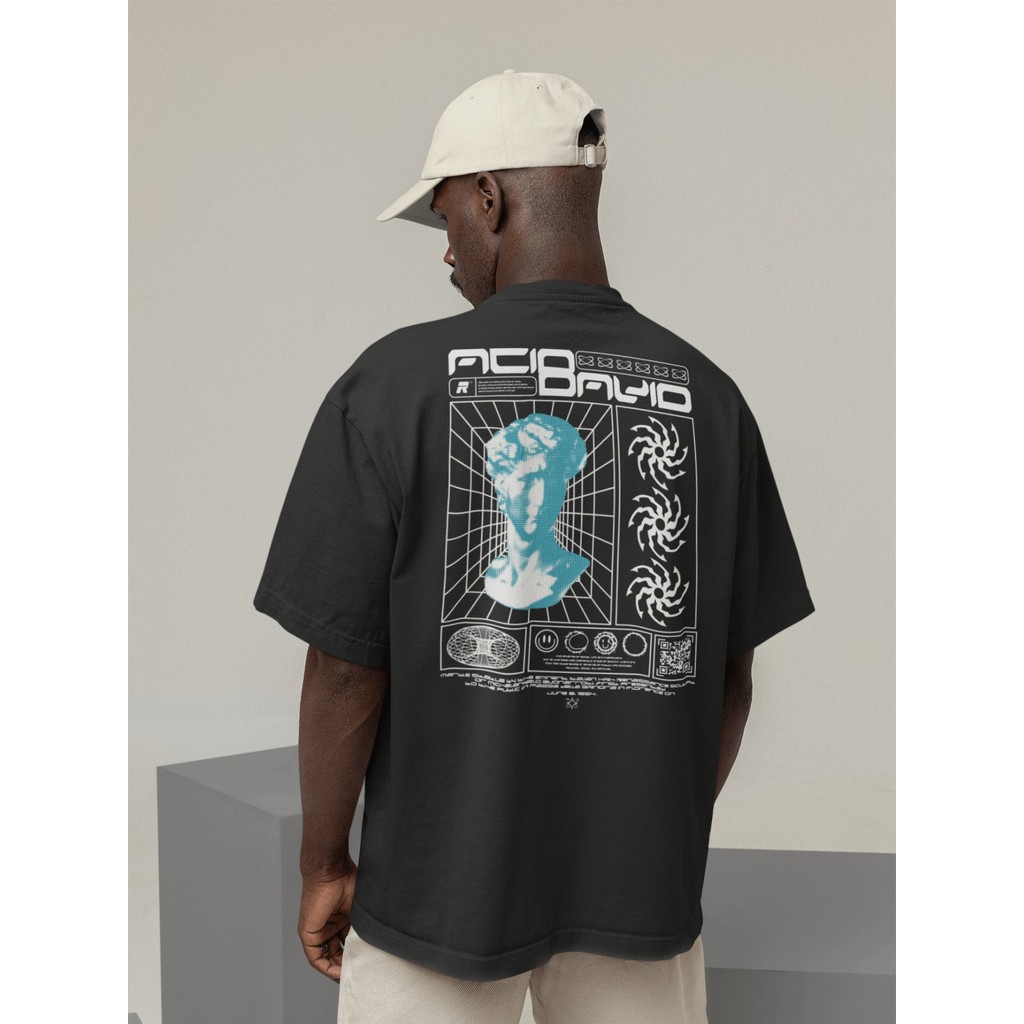 Camiseta Oversize Streetwear Masculino e Feminino 100% Algodão Treino e Dia a Dia Preto e Off Whte E